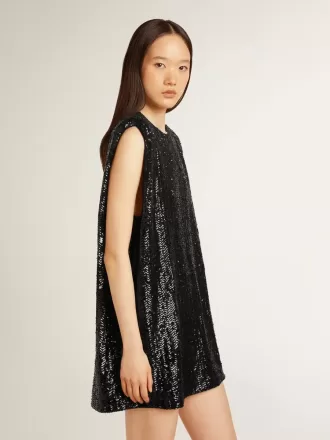 Schwarzes Paillettenkleid für Damen