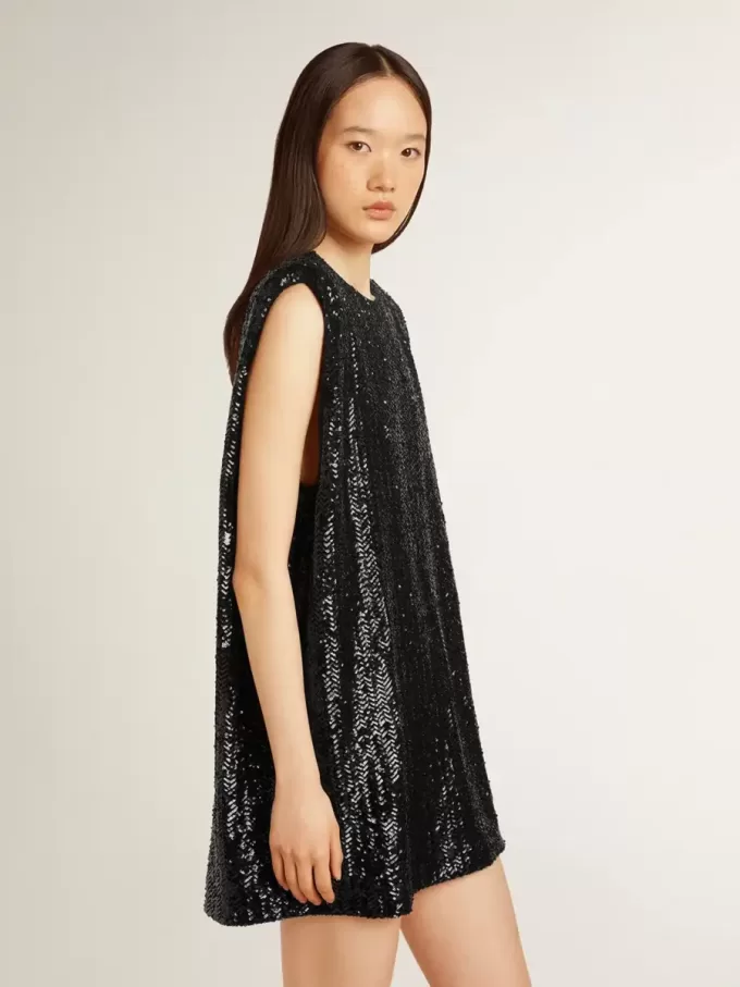 Schwarzes Paillettenkleid für Damen Schwarzes Paillettenkleid für Damen