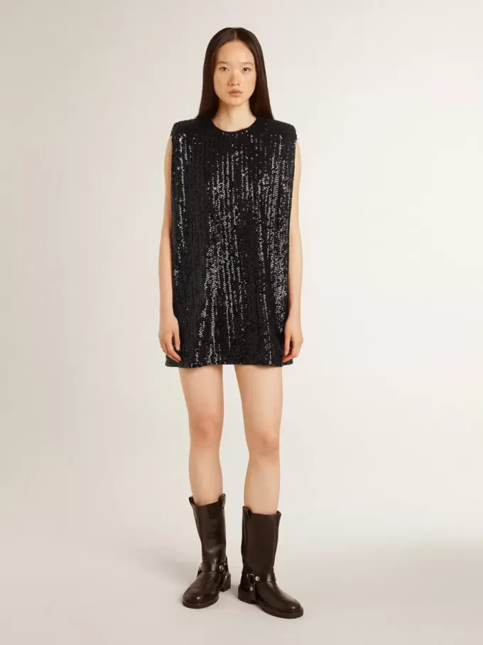 Schwarzes Paillettenkleid für Damen Schwarzes Paillettenkleid für Damen