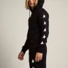 Schwarzes Sweatshirt aus der Alighiero Star Collection mit kontrastierenden weißen Sternen Schwarzes Sweatshirt aus der Alighiero Star Collection mit kontrastierenden weißen Sternen