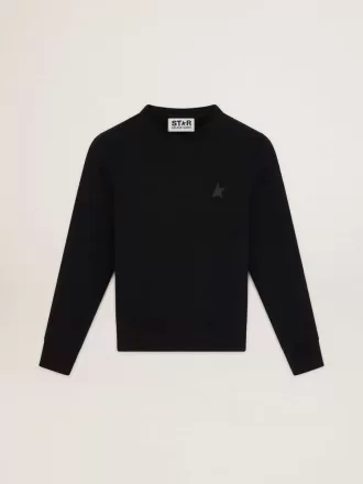 Schwarzes Sweatshirt aus der Athena Star Collection mit tonalem Stern auf der Vorderseite