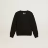 Schwarzes Sweatshirt für Jungen mit weißem Maxi-Stern auf der Vorderseite