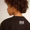 Schwarzes Sweatshirt für Jungen mit weißem Maxi-Stern auf der Vorderseite