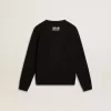 Schwarzes Sweatshirt für Jungen mit weißem Maxi-Stern auf der Vorderseite