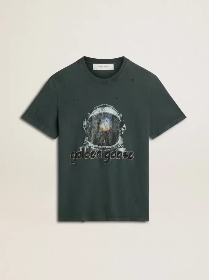 Schwarzes T-Shirt mit mehrfarbigem Aufdruck Schwarzes T-Shirt mit mehrfarbigem Aufdruck
