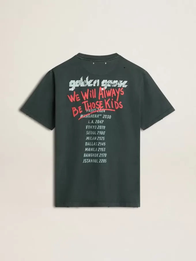 Schwarzes T-Shirt mit mehrfarbigem Aufdruck Schwarzes T-Shirt mit mehrfarbigem Aufdruck