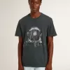 Schwarzes T-Shirt mit mehrfarbigem Aufdruck Schwarzes T-Shirt mit mehrfarbigem Aufdruck