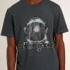 Schwarzes T-Shirt mit mehrfarbigem Aufdruck Schwarzes T-Shirt mit mehrfarbigem Aufdruck