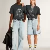Schwarzes T-Shirt mit mehrfarbigem Aufdruck Schwarzes T-Shirt mit mehrfarbigem Aufdruck