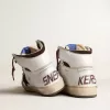 Sky-Star für Damen aus weißem Nappaleder mit schokoladenbraunem Wildlederstern Sky-Star für Damen aus weißem Nappaleder mit schokoladenbraunem Wildlederstern