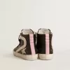 Slide LTD mit platinfarbenem Glitzerstern und Wildleder-Flash mit Perlen