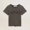 Slim-Fit-T-Shirt in Anthrazitgrau mit Used-Look