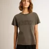 Slim-Fit-T-Shirt in Anthrazitgrau mit Used-Look