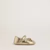 Sofi Baby-Ballerinas aus goldfarbenem Metallic-Leder