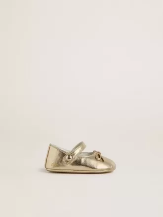 Sofi Baby-Ballerinas aus goldfarbenem Metallic-Leder