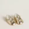 Sofi Baby-Ballerinas aus goldfarbenem Metallic-Leder