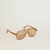 Sonnenbrille im Aviator-Stil mit honigfarbenem Rahmen und Gläsern Sonnenbrille im Aviator-Stil mit honigfarbenem Rahmen und Gläsern