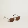 Sonnenbrille im Aviator-Stil mit schwarzem Rahmen und Gläsern