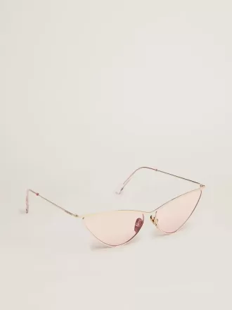 Sonnenbrille im Cat-Eye-Stil mit rosa Rahmen und Gläsern Sonnenbrille im Cat-Eye-Stil mit rosa Rahmen und Gläsern
