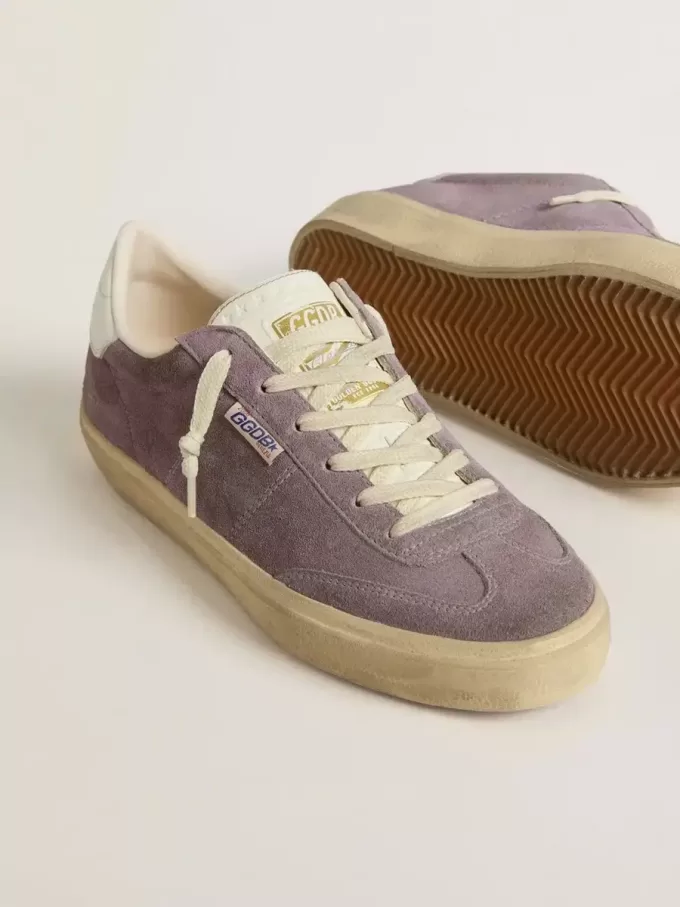 Soul Star für Damen aus lila Wildleder mit weißer Lederferse Soul Star für Damen aus lila Wildleder mit weißer Lederferse
