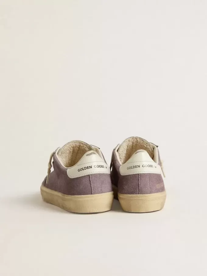 Soul Star für Damen aus lila Wildleder mit weißer Lederferse Soul Star für Damen aus lila Wildleder mit weißer Lederferse
