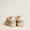 Soul Star für Damen aus rosa Wildleder mit milchweißer Lederkappe am Absatz Soul Star für Damen aus rosa Wildleder mit milchweißer Lederkappe am Absatz