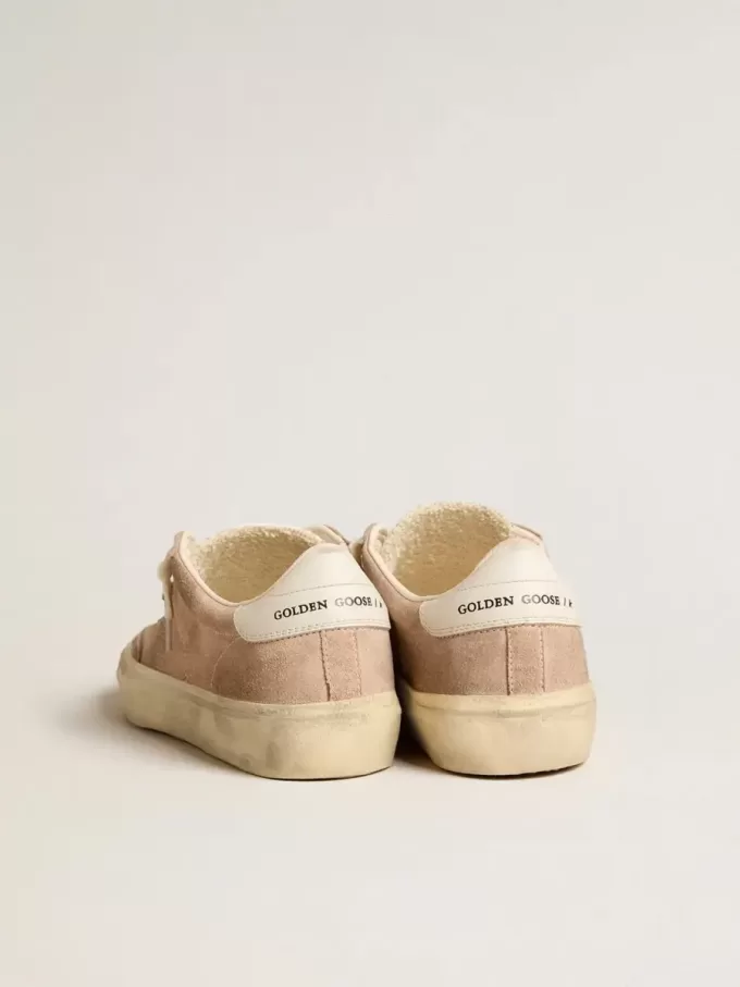 Soul Star für Damen aus rosa Wildleder mit milchweißer Lederkappe am Absatz Soul Star für Damen aus rosa Wildleder mit milchweißer Lederkappe am Absatz