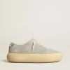 Space-Star-Damenschuhe aus eisgrauem Wildleder mit Lammfellfutter Space-Star-Damenschuhe aus eisgrauem Wildleder mit Lammfellfutter