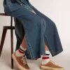 Space-Star Sabot für Damen aus tabakfarbenem Wildleder mit perforiertem Stern