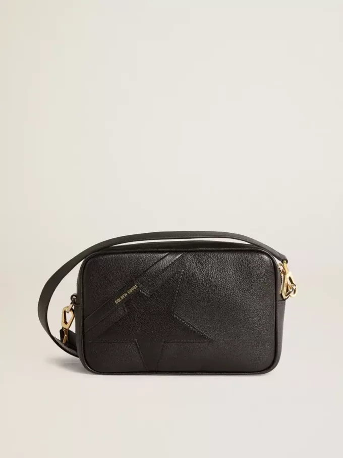 Star Bag aus schwarzem Leder mit ton-in-ton Stern