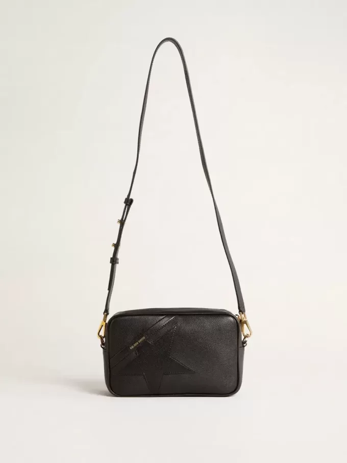 Star Bag aus schwarzem Leder mit ton-in-ton Stern