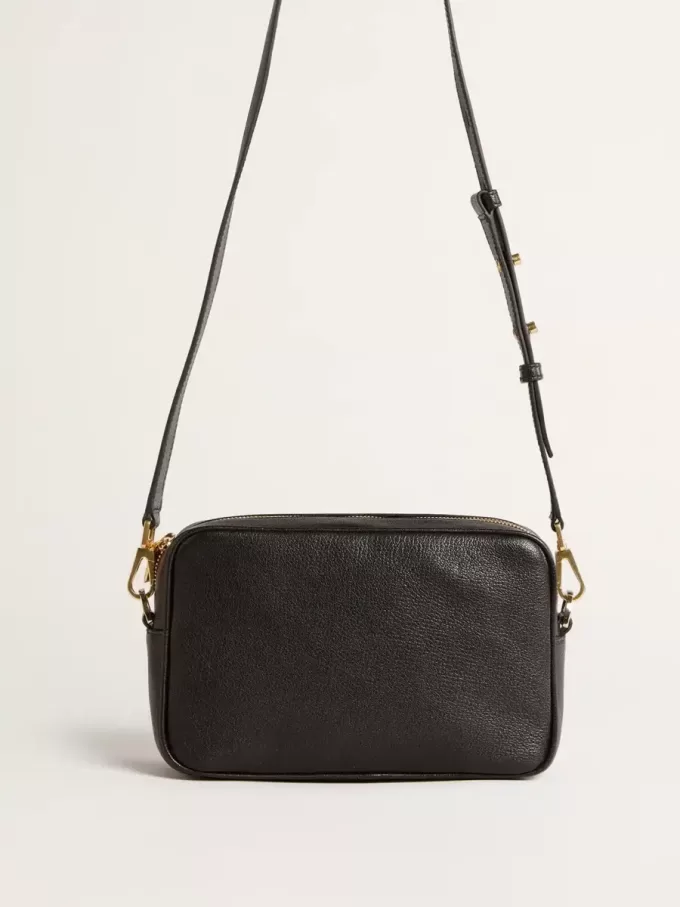 Star Bag aus schwarzem Leder mit ton-in-ton Stern