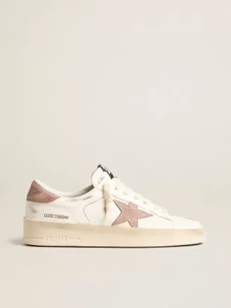 Stardan Sneakers mit rosa strukturiertem Lederstern und Fersenlasche