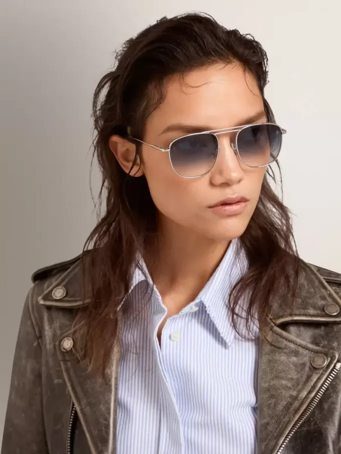 Sunframe Roger Aviator-Modell mit silbernem Rahmen