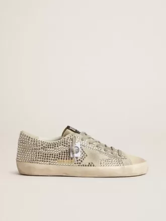 Super-Star aus Nubukleder mit Swarovski-Kristallen und eisgrauem Wildlederstern
