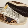 Super-Star für Damen aus Leder mit Leopardenmuster
