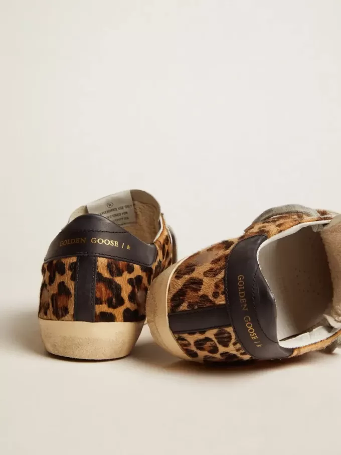 Super-Star für Damen aus Leder mit Leopardenmuster