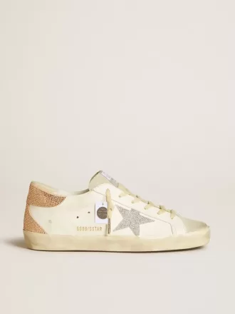Super-Star für Damen aus Leder mit Swarovski-Kristallstern und Fersenlasche Super-Star für Damen aus Leder mit Swarovski-Kristallstern und Fersenlasche