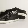 Super-Star für Damen aus schwarzem Nappaleder mit schwarzem Stern und glitzernder Fersenlasche Super-Star für Damen aus schwarzem Nappaleder mit schwarzem Stern und glitzernder Fersenlasche