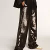 Super-Star für Damen aus weißem Nappaleder mit rosa Metallic-Lederstern