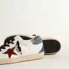 Super-Star für Damen mit burgunderrotem Wildlederstern und hellblauem Glitzer-Fersenriemen