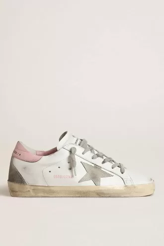 Super-Star für Damen mit grauem Wildlederstern und rosa Lederferse