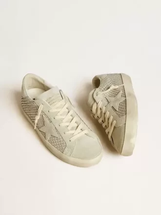 Super-Star für Damen mit grauem Wildlederstern und Swarovski-Kristall-Mesh
