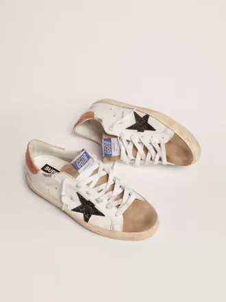 Super-Star für Damen mit schwarzem Glitzerstern und rosa Fersenlasche