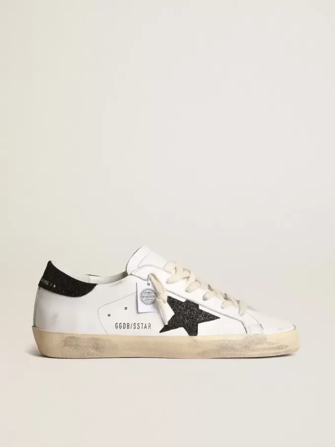 Super-Star für Damen mit schwarzem Swarovski-Kristallstern und Fersenlasche Super-Star für Damen mit schwarzem Swarovski-Kristallstern und Fersenlasche