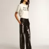 Super-Star für Damen mit silbernem Stern und braunem Glitzer-Fersenriemen Super-Star für Damen mit silbernem Stern und braunem Glitzer-Fersenriemen