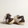 Super-Star für Damen mit silbernem Stern und braunem Glitzer-Fersenriemen Super-Star für Damen mit silbernem Stern und braunem Glitzer-Fersenriemen