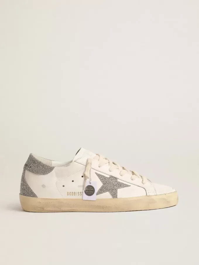 Super-Star für Damen mit silbernem Swarovski-Kristallstern und Fersenlasche Super-Star für Damen mit silbernem Swarovski-Kristallstern und Fersenlasche