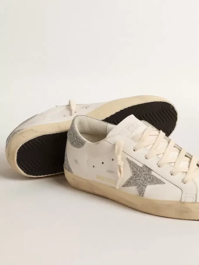 Super-Star für Damen mit silbernem Swarovski-Kristallstern und Fersenlasche Super-Star für Damen mit silbernem Swarovski-Kristallstern und Fersenlasche