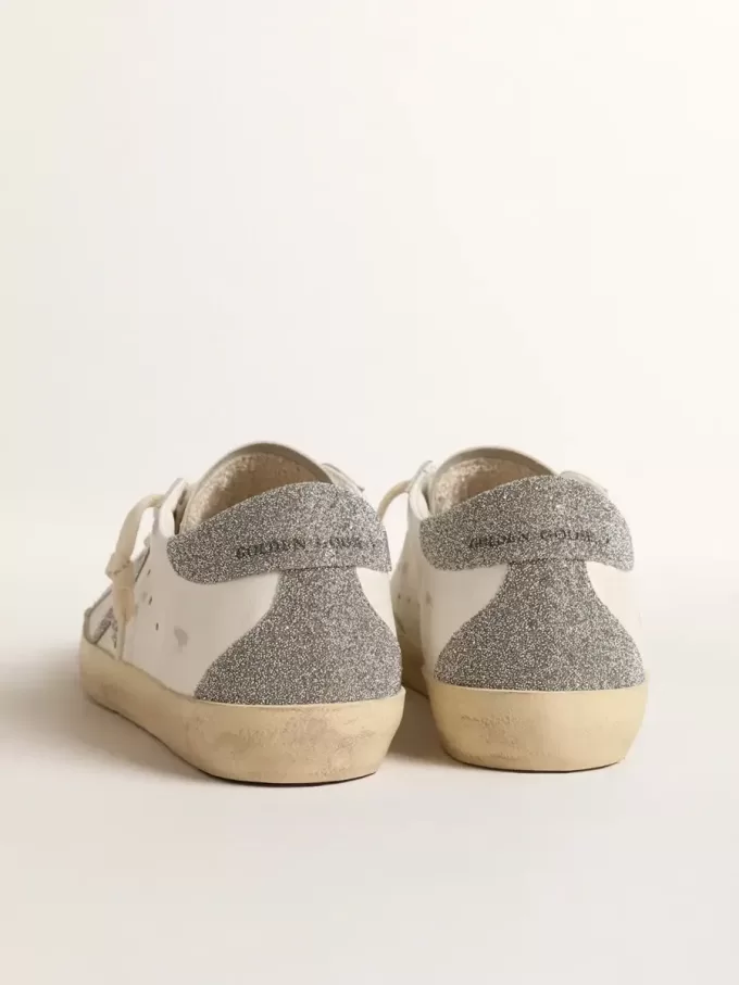 Super-Star für Damen mit silbernem Swarovski-Kristallstern und Fersenlasche Super-Star für Damen mit silbernem Swarovski-Kristallstern und Fersenlasche